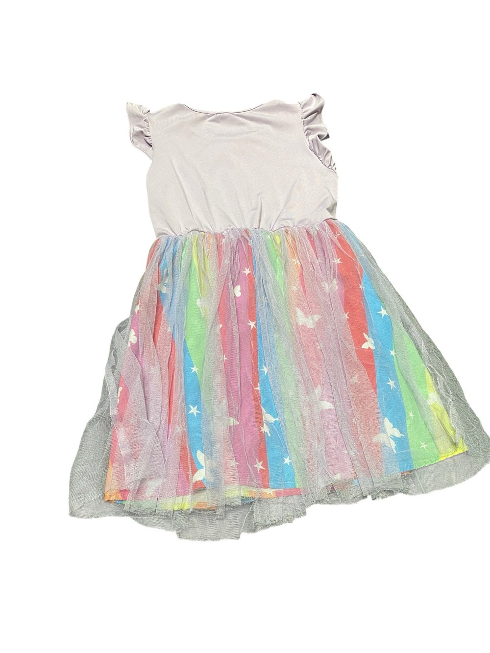 SHEIN Pastel Rainbow Butterfly Tulle Dress - Pink, Lavender, Yellow, Blue, Green - Picture 3 of 4